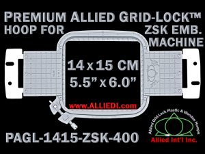 14 x 15 cm (5.5 x 6 inch) Rectangular Premium Allied Grid-Lock Plastic Embroidery Hoop - ZSK 400