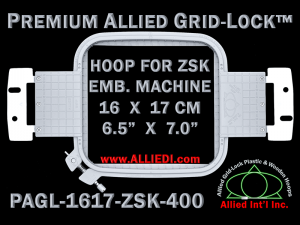 16 x 17 cm (6.5 x 7 inch) Rectangular Premium Allied Grid-Lock Plastic Embroidery Hoop - ZSK 400