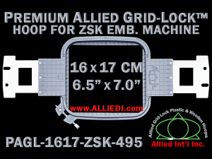 16 x 17 cm (6.5 x 7 inch) Rectangular Premium Allied Grid-Lock Plastic Embroidery Hoop - ZSK 495
