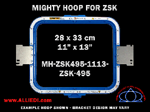 ZSK 11 x 13 inch (28 x 33 cm) Rectangular Magnetic Mighty Hoop for 495 mm Sew Field / Arm Spacing