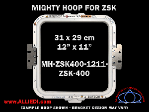 ZSK 12 x 11 inch (31 x 29 cm) Rectangular Magnetic Mighty Hoop for 400 mm Sew Field / Arm Spacing