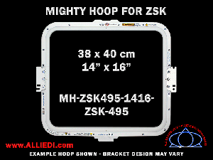 ZSK 14 x 16 inch (38 x 40 cm) Rectangular Magnetic Mighty Hoop for 495 mm Sew Field / Arm Spacing