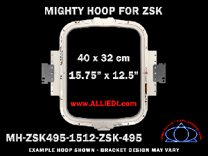 ZSK 15.75 x 12.5 inch (40 x 32 cm) Vertical Rectangular Magnetic Mighty Hoop for 495 mm Sew Field / Arm Spacing