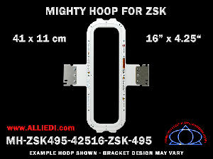 ZSK 16 x 4.25 inch (41 x 11 cm) - Vertical Magnetic Mighty Hoop for 495 mm Sew Field / Arm Spacing