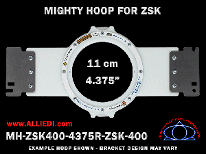 ZSK 4.375 inch (11 cm) Round Magnetic Mighty Hoop for 400 mm Sew Field / Arm Spacing