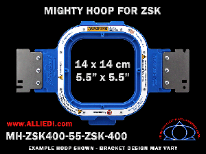 ZSK 5.5 x 5.5 inch (14 x 14 cm) Square Magnetic Mighty Hoop for 400 mm Sew Field / Arm Spacing