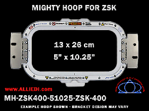 ZSK 5 x 10.25 inch (13 x 26 cm) Horizontal Rectangular Magnetic Mighty Hoop for 400 mm Sew Field / Arm Spacing