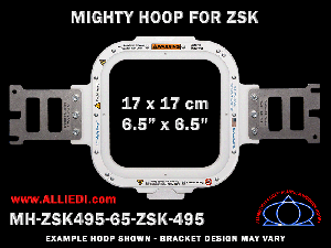 ZSK 6.5 x 6.5 inch (17 x 17 cm) Square Magnetic Mighty Hoop for 495 mm Sew Field / Arm Spacing