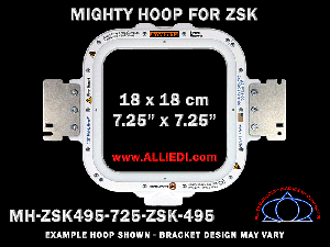 ZSK 7.25 x 7.25 inch (18 x 18 cm) Square Magnetic Mighty Hoop for 495 mm Sew Field / Arm Spacing