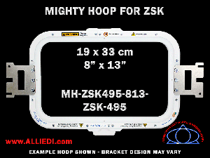 ZSK 8 x 13 inch (19 x 33 cm) Rectangular Magnetic Mighty Hoop for 495 mm Sew Field / Arm Spacing