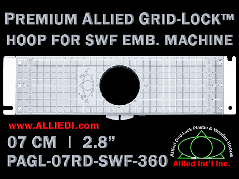 SWF Hoop / Embroidery Frame - 500 mm Sew Field / Arm Spacing - Premium  Allied GridLock 30 x 30 cm (12 x 12 inch) Square Plastic Hoop