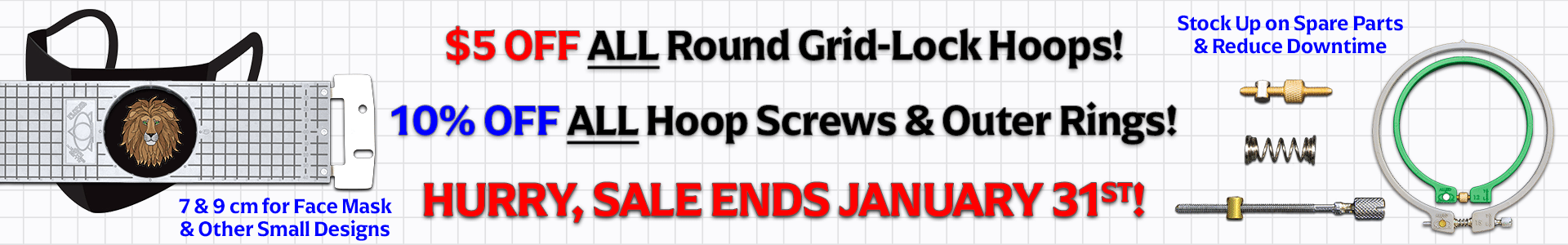 Save $5.00 on ALL Round Allied Grid-Lock Hoops, 10% off Outer Rings & Hoop Screws!