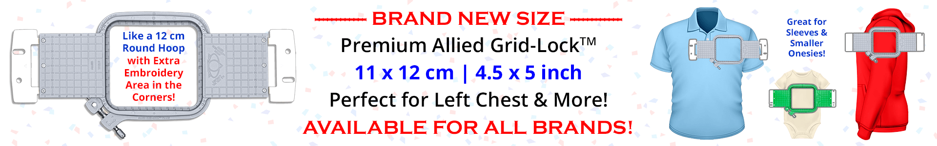 BRAND NEW Premium Allied Grid-Lock 11 x 12 cm (4.5 x 5 inch) Hoops!